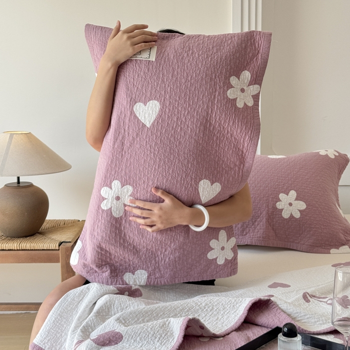 91家纺网 家纺一手货源 找家纺 乐家毛巾被（工厂自产自销） 2026新款精梳安心棉全棉纯棉色织提花枕巾单枕巾枕巾单件 花叙枕巾