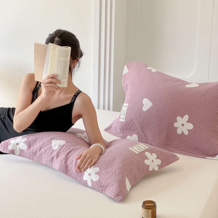 91家纺网 家纺一手货源 找家纺 乐家毛巾被（工厂自产自销） 2026新款精梳安心棉全棉纯棉色织提花枕巾单枕巾枕巾单件 花叙枕巾