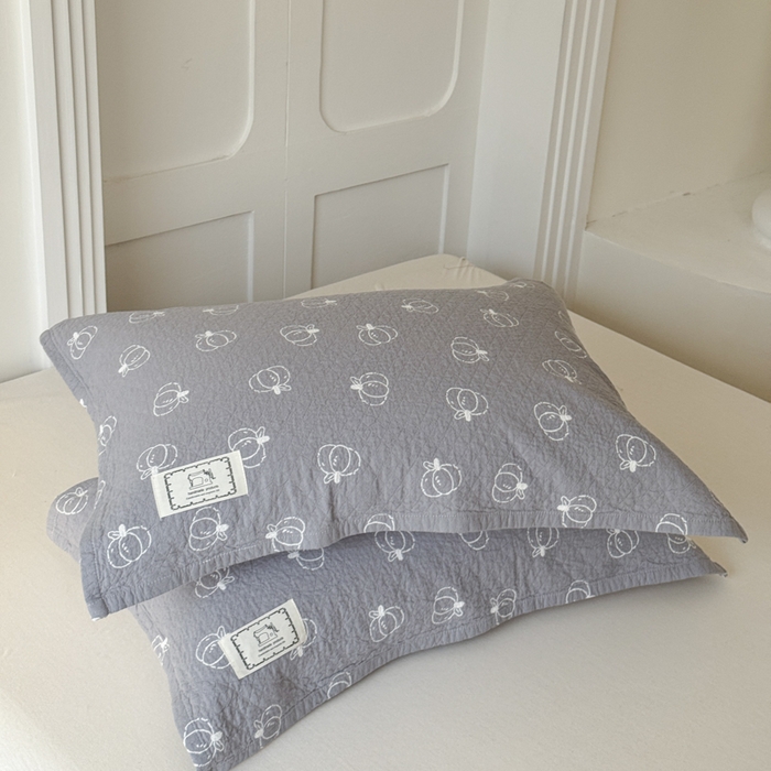 91家纺网 家纺一手货源 找家纺 乐家毛巾被（工厂自产自销） 2026新款精梳安心棉全棉纯棉色织提花枕巾单枕巾枕巾单件 灰色南瓜枕巾