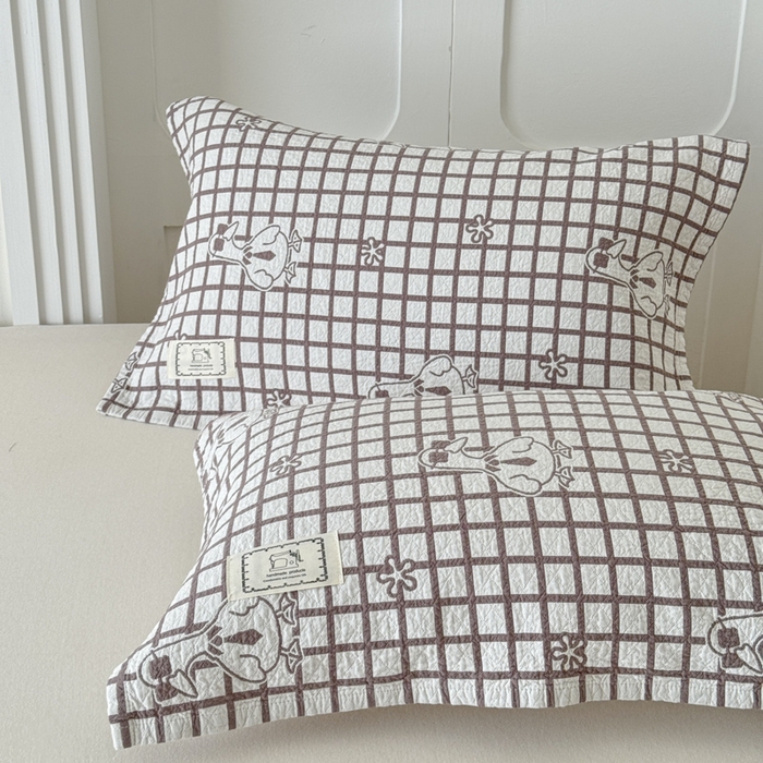 91家纺网 家纺一手货源 找家纺 乐家毛巾被（工厂自产自销） 2026新款精梳安心棉全棉纯棉色织提花枕巾单枕巾枕巾单件 墨镜鸭枕巾