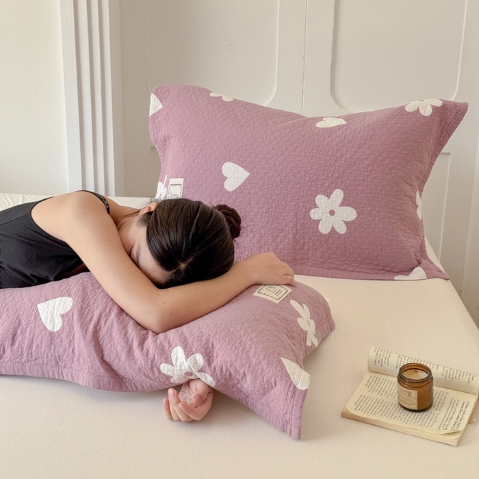 91家纺网 家纺一手货源 找家纺 乐家毛巾被（工厂自产自销） 2026新款精梳安心棉全棉纯棉色织提花枕巾单枕巾枕巾单件 花叙枕巾