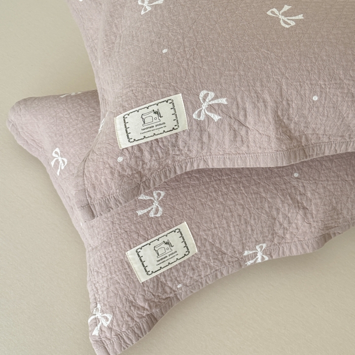 91家纺网 家纺一手货源 找家纺 乐家毛巾被（工厂自产自销） 2026新款精梳安心棉全棉纯棉色织提花枕巾单枕巾枕巾单件 蝴蝶结枕巾