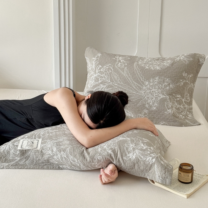 91家纺网 家纺一手货源 找家纺 乐家毛巾被（工厂自产自销） 2026新款精梳安心棉全棉纯棉色织提花枕巾单枕巾枕巾单件 野间草木枕巾