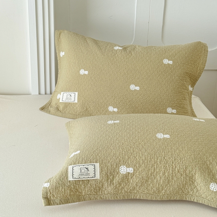 91家纺网 家纺一手货源 找家纺 乐家毛巾被（工厂自产自销） 2026新款精梳安心棉全棉纯棉色织提花枕巾单枕巾枕巾单件 蘑菇眠枕巾