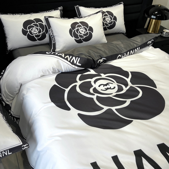 91家纺网 家纺一手货源 找家纺 奥汀洛家纺 2026新款轻奢数码印花冰丝四件套 冰丝-山茶