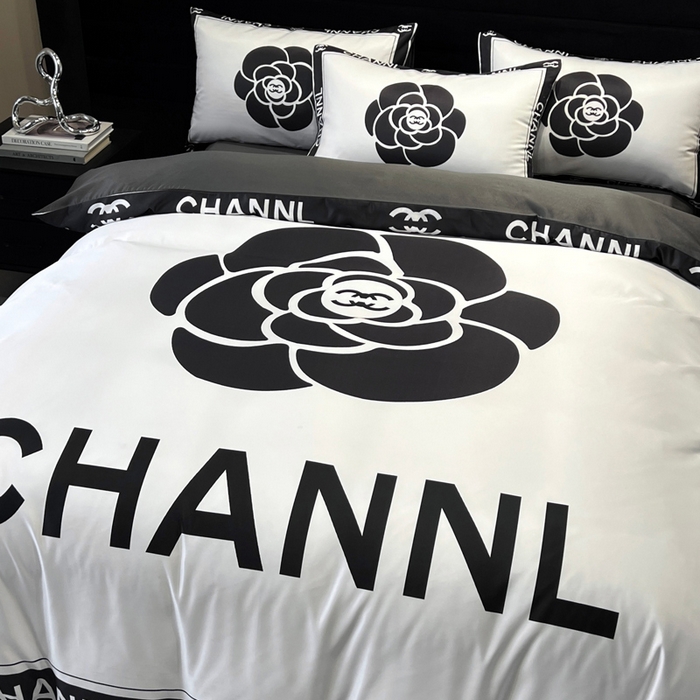 91家纺网 家纺一手货源 找家纺 奥汀洛家纺 2026新款轻奢数码印花冰丝四件套 冰丝-山茶