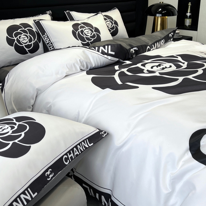 91家纺网 家纺一手货源 找家纺 奥汀洛家纺 2026新款轻奢数码印花冰丝四件套 冰丝-山茶