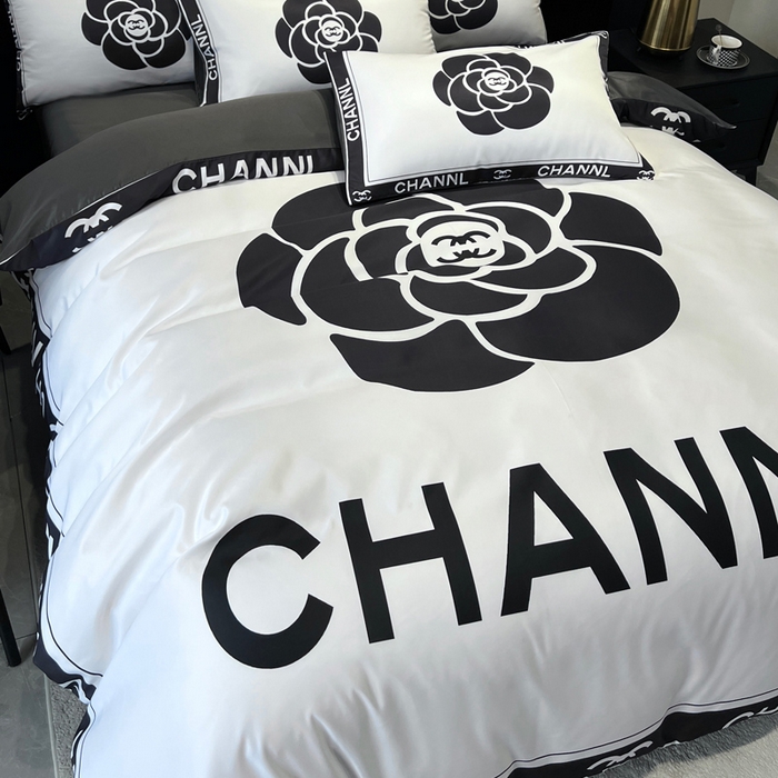 91家纺网 家纺一手货源 找家纺 奥汀洛家纺 2026新款轻奢数码印花冰丝四件套 冰丝-山茶