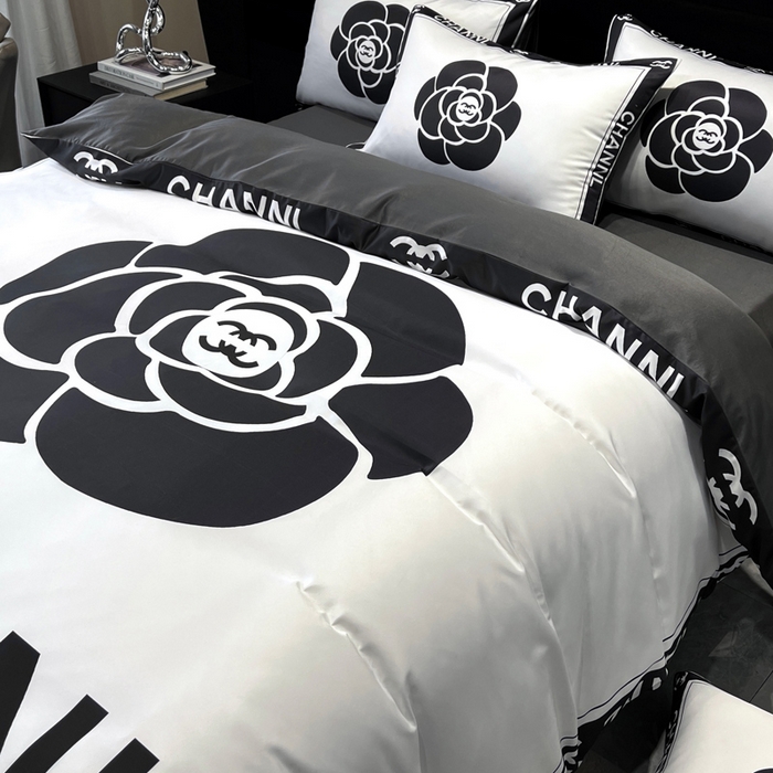 91家纺网 家纺一手货源 找家纺 奥汀洛家纺 2026新款轻奢数码印花冰丝四件套 冰丝-山茶