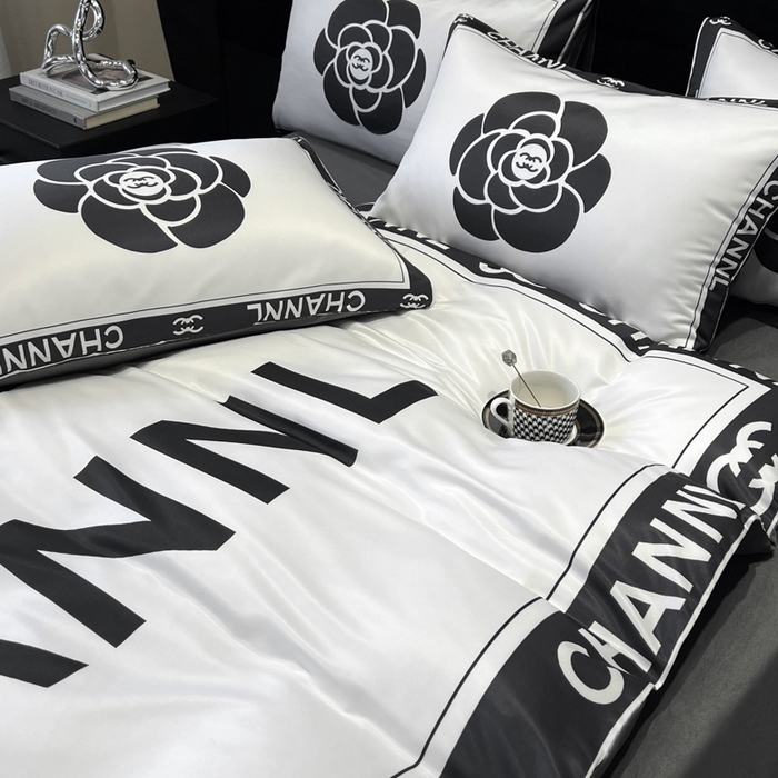 91家纺网 家纺一手货源 找家纺 奥汀洛家纺 2026新款轻奢数码印花冰丝四件套 冰丝-山茶