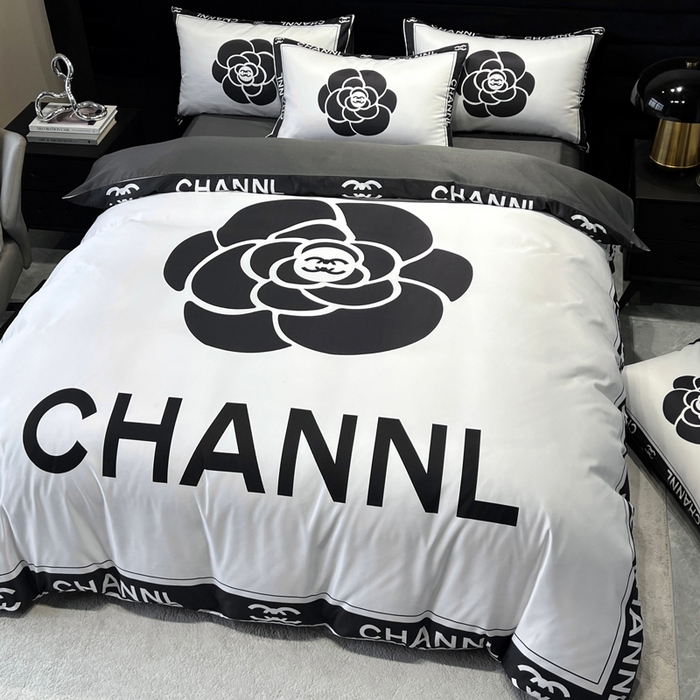 91家纺网 家纺一手货源 找家纺 奥汀洛家纺 2026新款轻奢数码印花冰丝四件套 冰丝-山茶