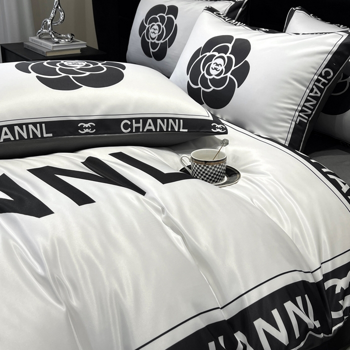 91家纺网 家纺一手货源 找家纺 奥汀洛家纺 2026新款轻奢数码印花冰丝四件套 冰丝-山茶