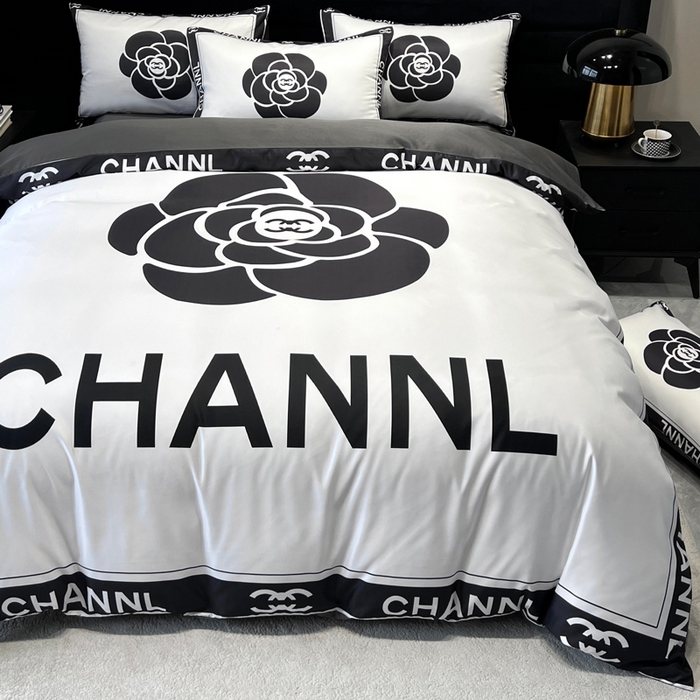 91家纺网 家纺一手货源 找家纺 奥汀洛家纺 2026新款轻奢数码印花冰丝四件套 冰丝-山茶