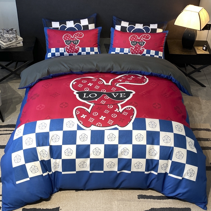 奥汀洛家纺 2026新款轻奢数码印花冰丝四件套 冰丝-唯爱