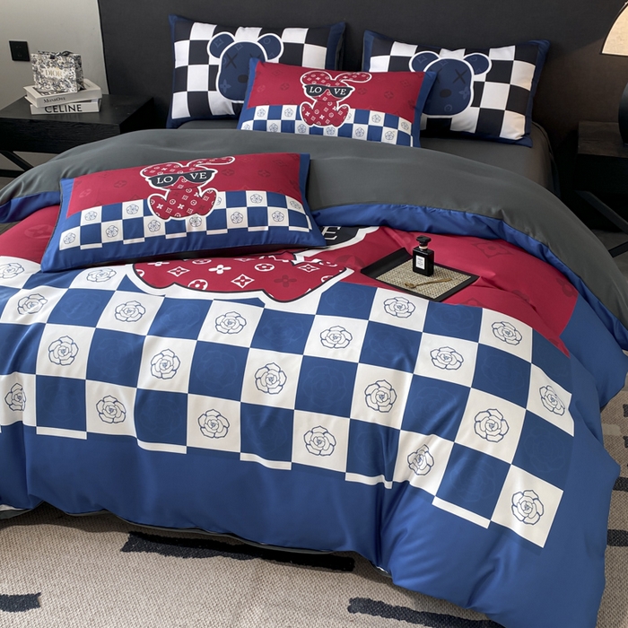 91家纺网 家纺一手货源 找家纺 奥汀洛家纺 2026新款轻奢数码印花冰丝四件套 冰丝-唯爱