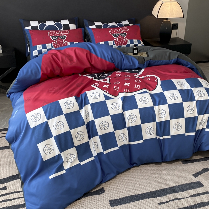 91家纺网 家纺一手货源 找家纺 奥汀洛家纺 2026新款轻奢数码印花冰丝四件套 冰丝-唯爱