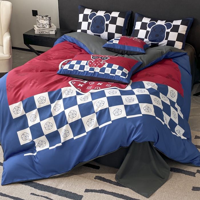 91家纺网 家纺一手货源 找家纺 奥汀洛家纺 2026新款轻奢数码印花冰丝四件套 冰丝-唯爱