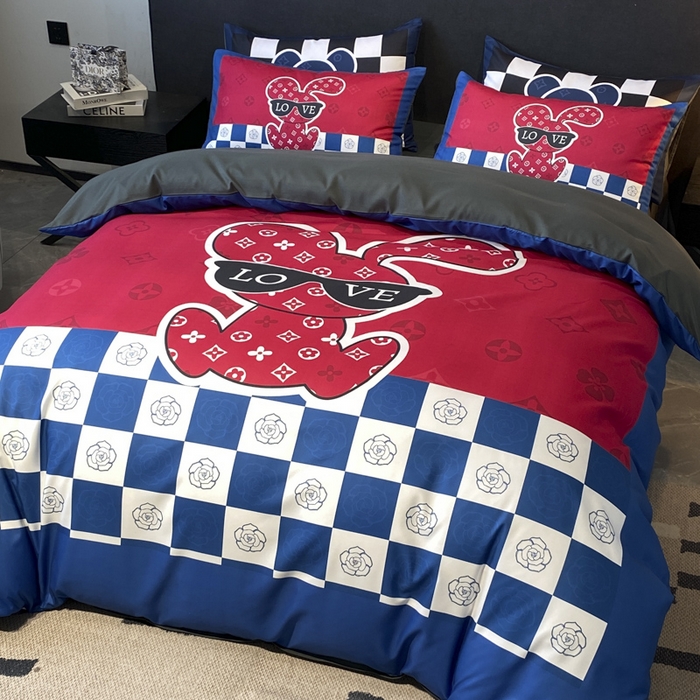 91家纺网 家纺一手货源 找家纺 奥汀洛家纺 2026新款轻奢数码印花冰丝四件套 冰丝-唯爱