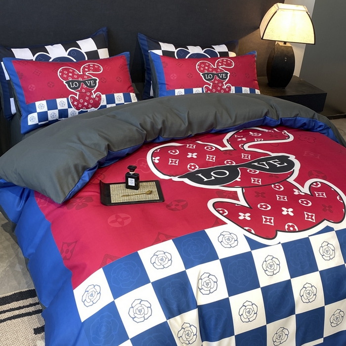 91家纺网 家纺一手货源 找家纺 奥汀洛家纺 2026新款轻奢数码印花冰丝四件套 冰丝-唯爱