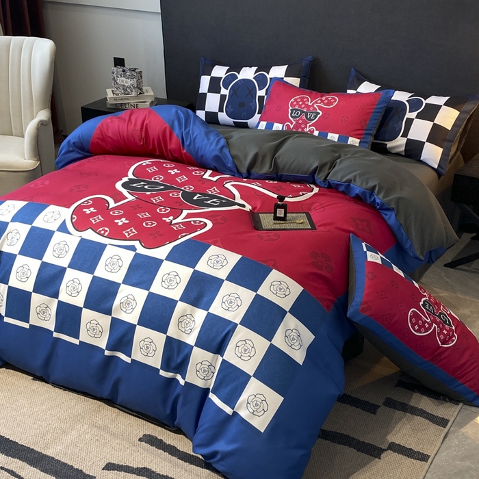 91家纺网 家纺一手货源 找家纺 奥汀洛家纺 2026新款轻奢数码印花冰丝四件套 冰丝-唯爱