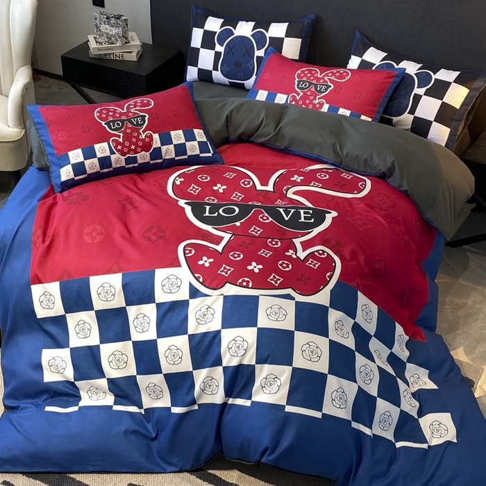 91家纺网 家纺一手货源 找家纺 奥汀洛家纺 2026新款轻奢数码印花冰丝四件套 冰丝-唯爱