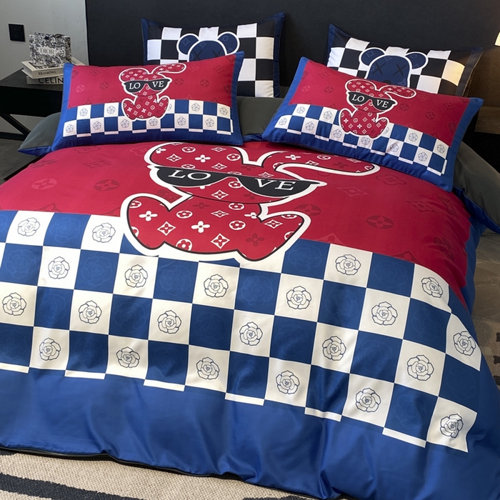 91家纺网 家纺一手货源 找家纺 奥汀洛家纺 2026新款轻奢数码印花冰丝四件套 冰丝-唯爱