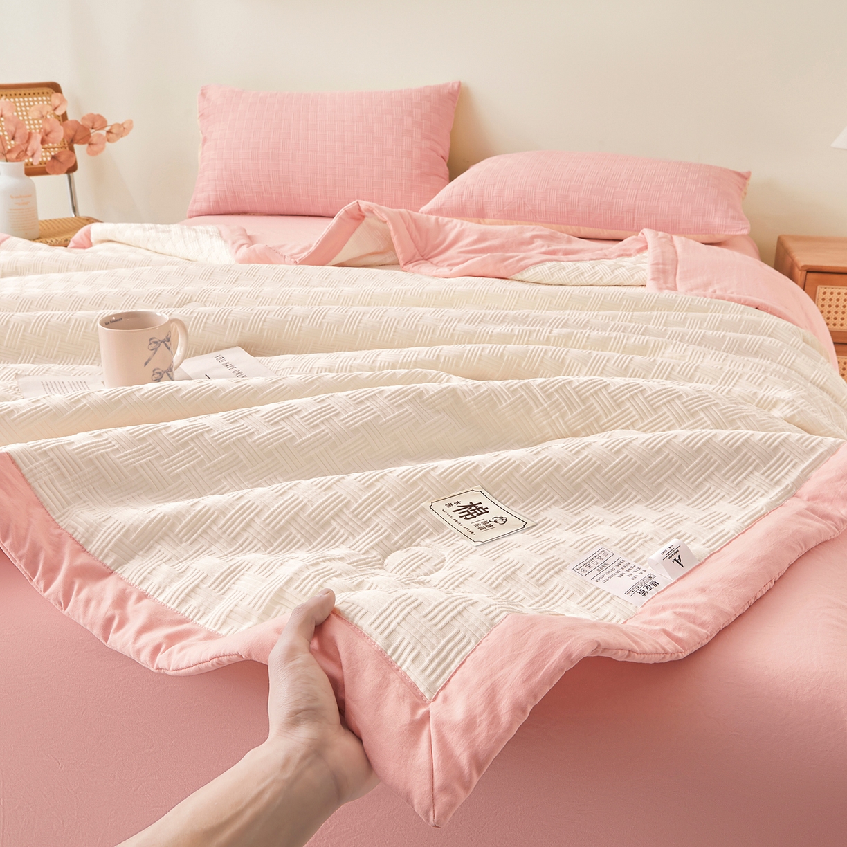 91家纺网 家纺一手货源 找家纺 （总）好睡棉 2026新款华夫格双拼夏被夏凉被空调被新疆棉花被子