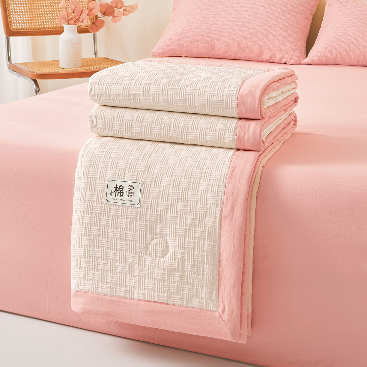 91家纺网 家纺一手货源 找家纺 （总）好睡棉 2026新款华夫格双拼夏被夏凉被空调被新疆棉花被子