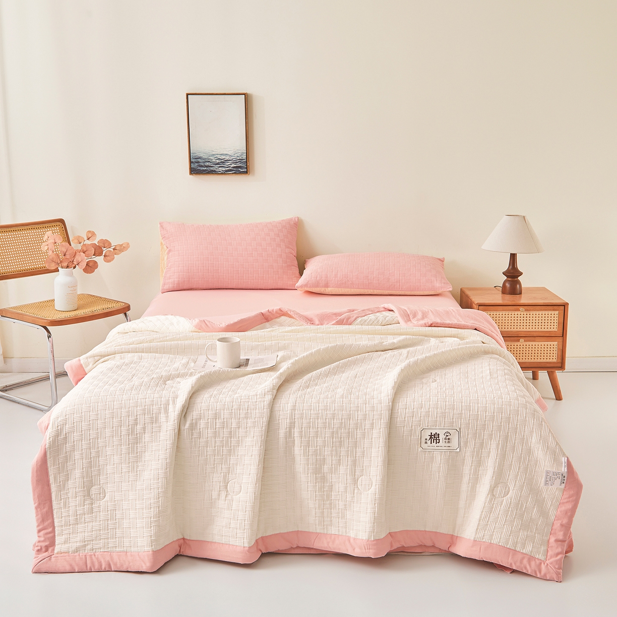 91家纺网 家纺一手货源 找家纺 （总）好睡棉 2026新款华夫格双拼夏被夏凉被空调被新疆棉花被子