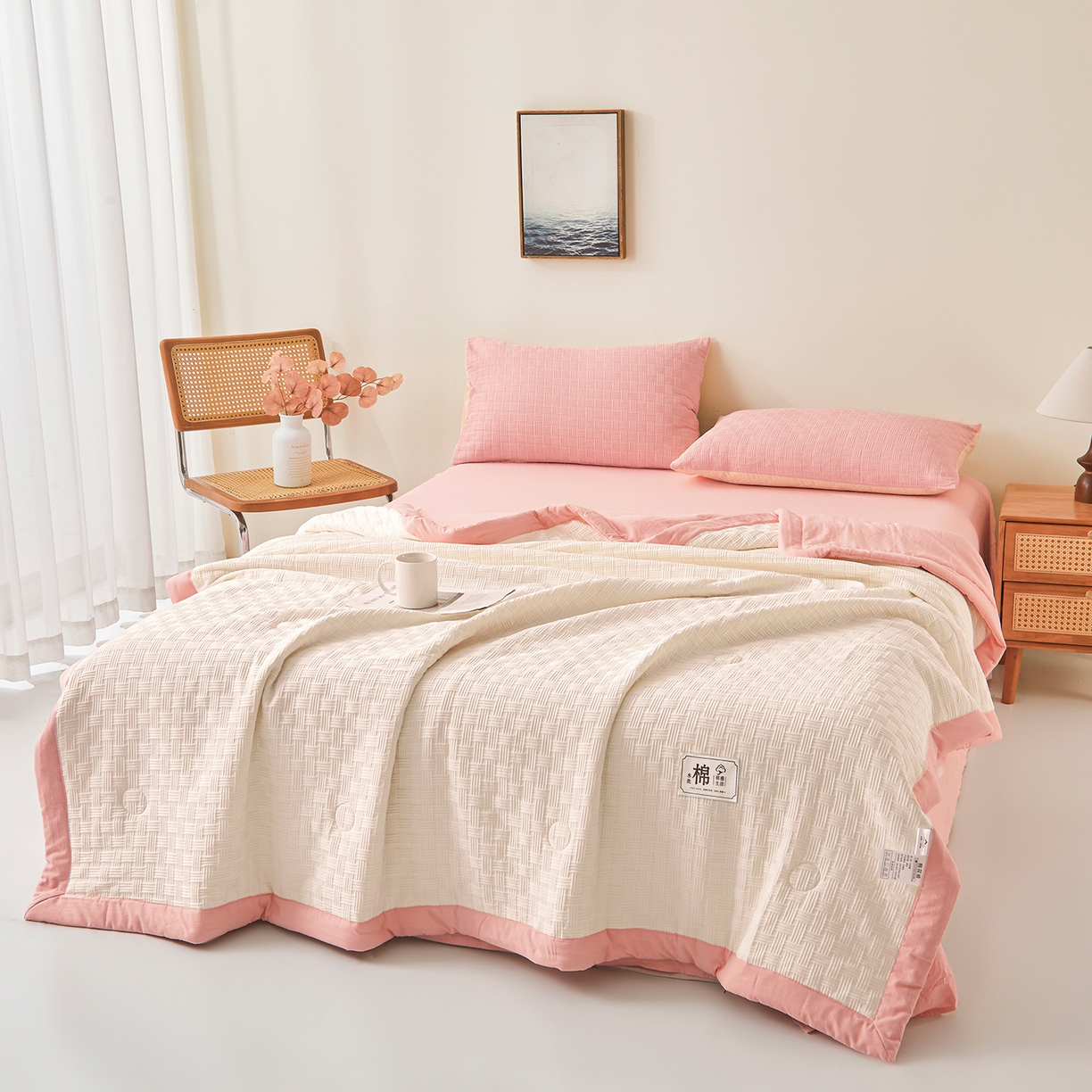 91家纺网 家纺一手货源 找家纺 （总）好睡棉 2026新款华夫格双拼夏被夏凉被空调被新疆棉花被子