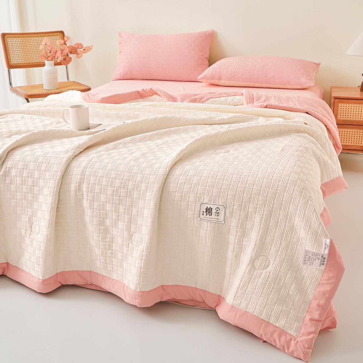 91家纺网 家纺一手货源 找家纺 （总）好睡棉 2026新款华夫格双拼夏被夏凉被空调被新疆棉花被子