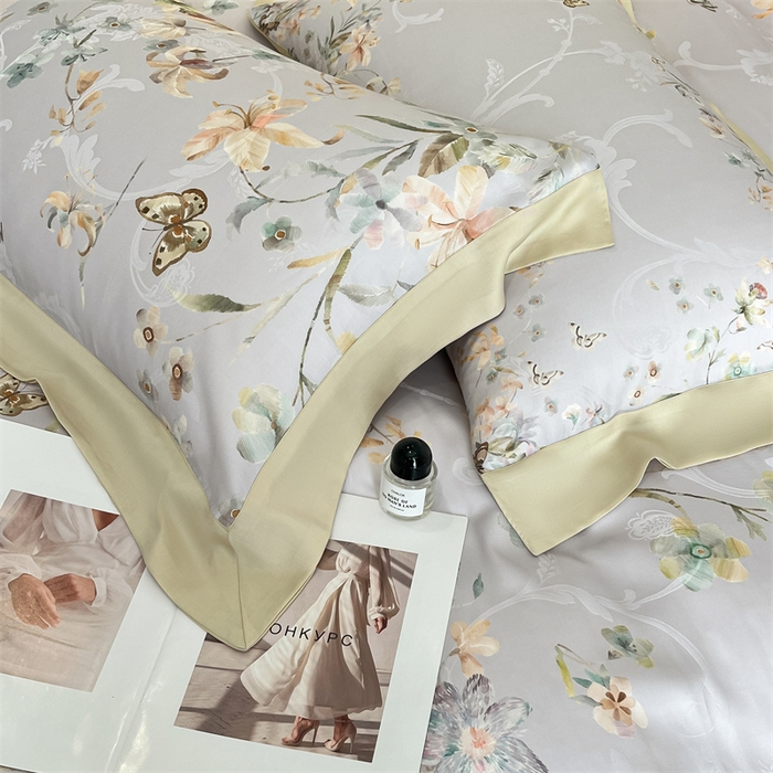 91家纺网 家纺一手货源 找家纺 （总）蓝米卡夫 2026夏季新款60S天丝提花数码印花四件套（礼盒包装）