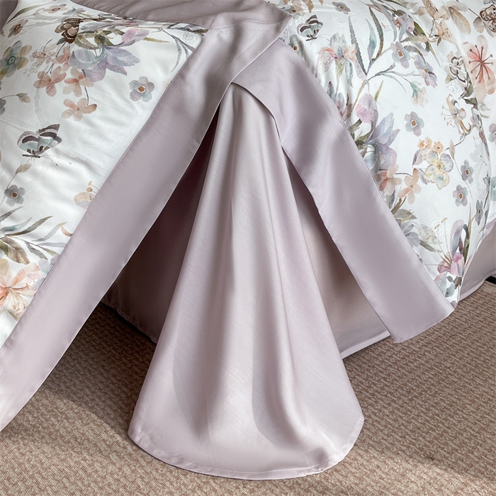 91家纺网 家纺一手货源 找家纺 蓝米卡夫 2026夏季新款60S天丝提花数码印花四件套（礼盒包装） 春之语-紫