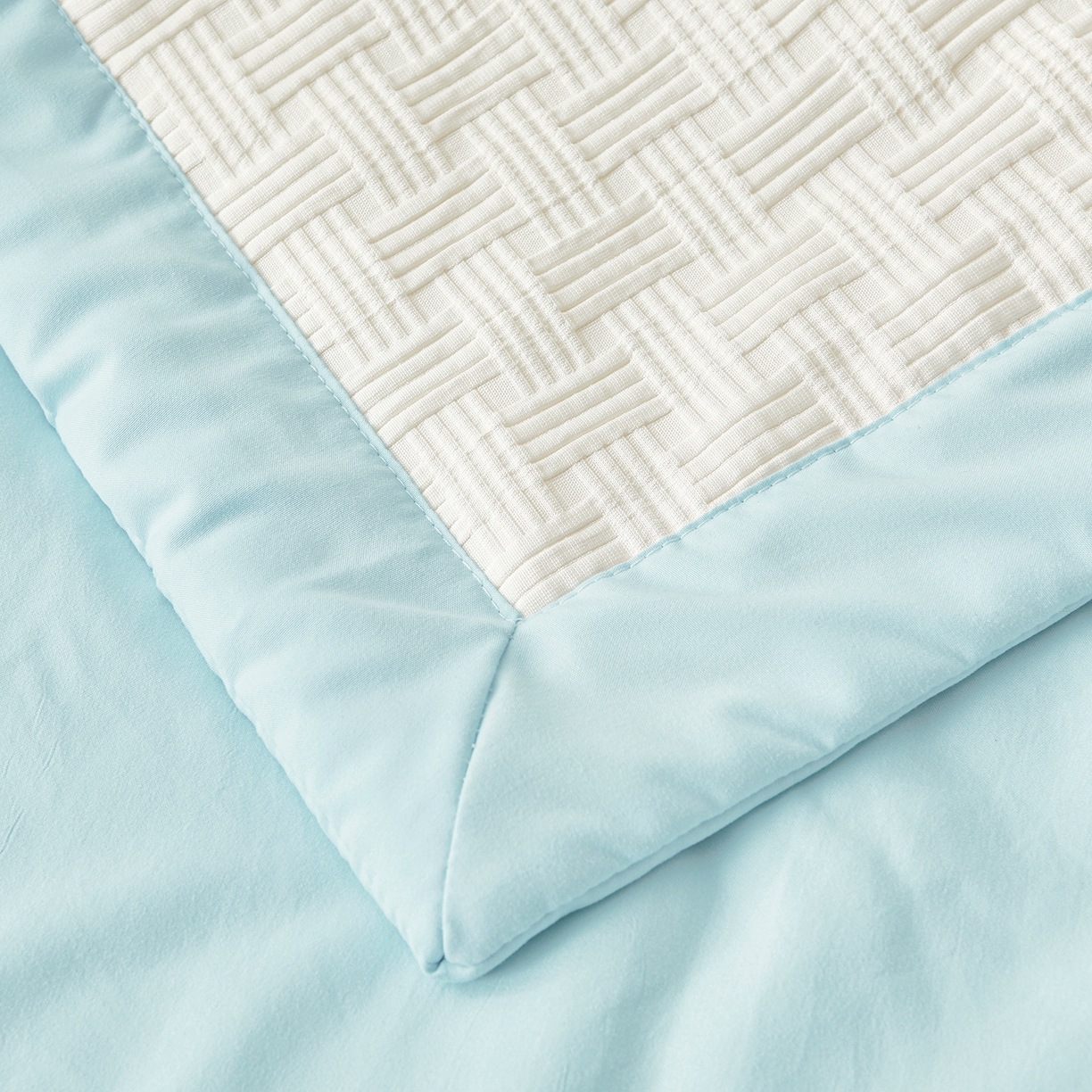 91家纺网 家纺一手货源 找家纺 好睡棉 2026新款华夫格双拼夏被夏凉被空调被新疆棉花被子 白拼蓝