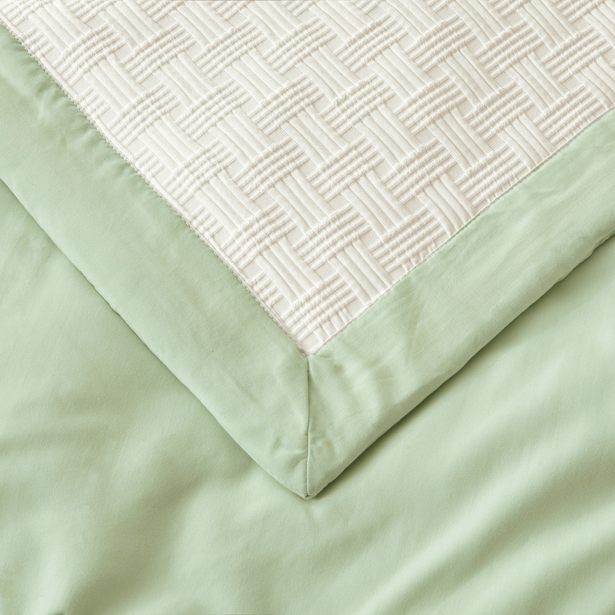 91家纺网 家纺一手货源 找家纺 好睡棉 2026新款华夫格双拼夏被夏凉被空调被新疆棉花被子 白拼绿