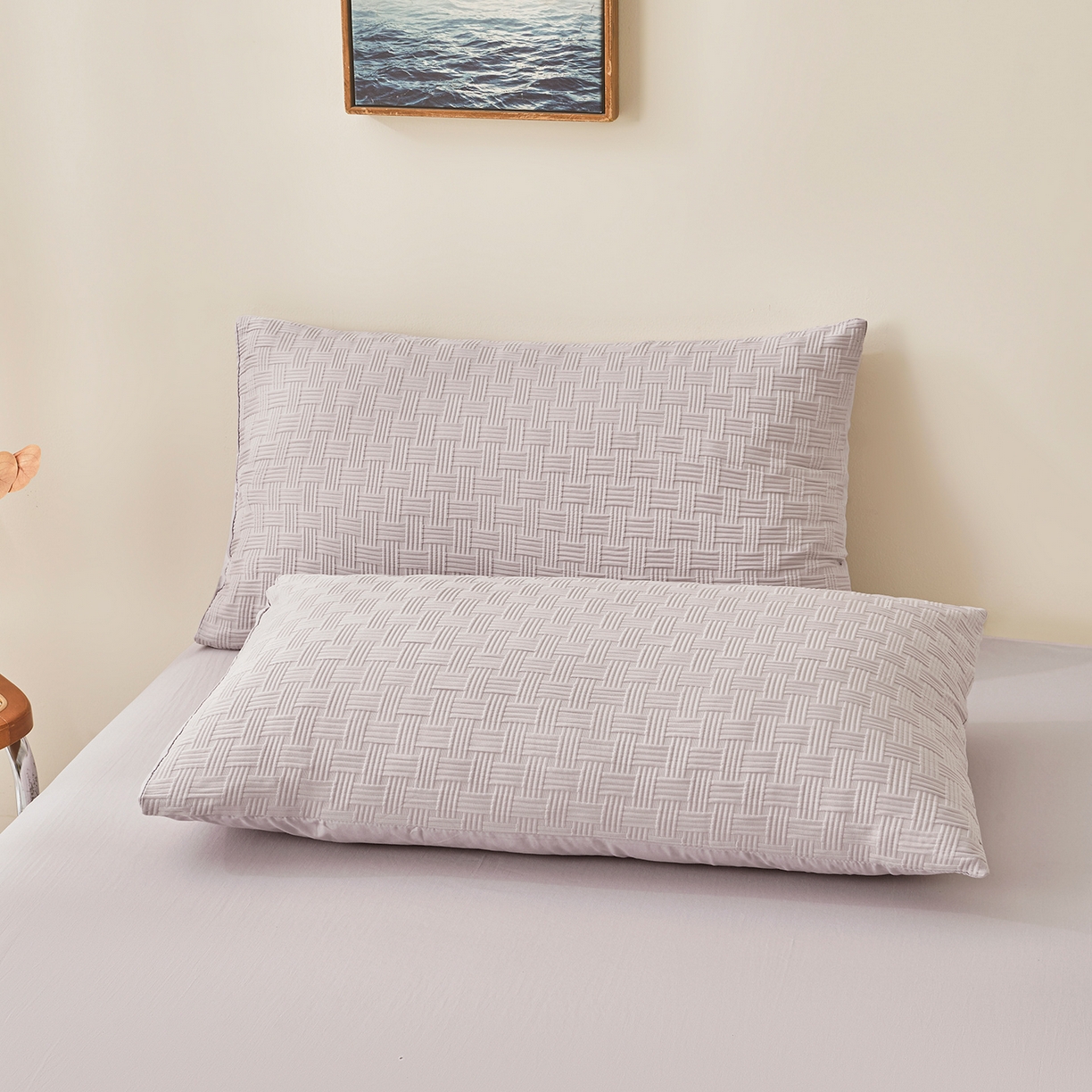 91家纺网 家纺一手货源 找家纺 好睡棉 2026新款华夫格双拼夏被夏凉被空调被新疆棉花被子 星月灰