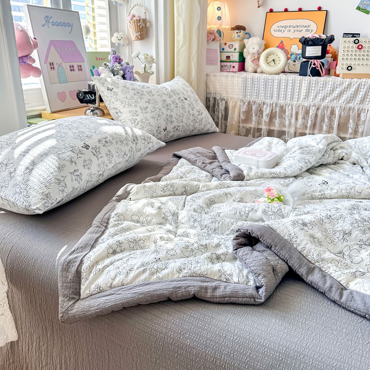 91家纺网 家纺一手货源 找家纺 （总）卡斯诺家纺馆 2026新款皱皱棉双层纱夏被四件套下载文件包含买家秀