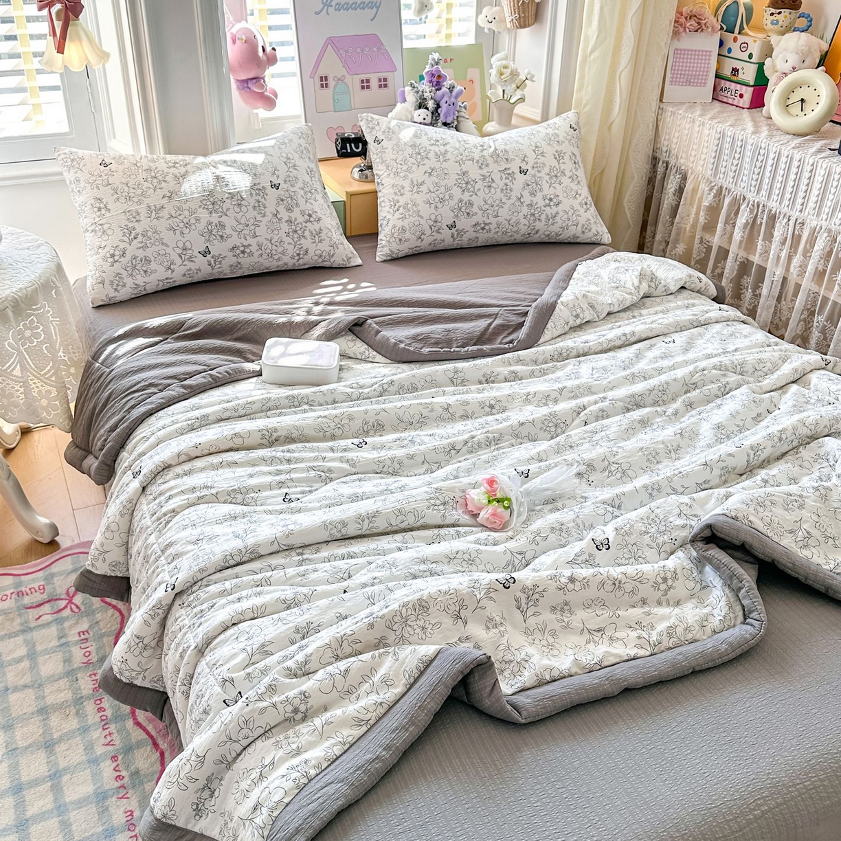 91家纺网 家纺一手货源 找家纺 （总）卡斯诺家纺馆 2026新款皱皱棉双层纱夏被四件套下载文件包含买家秀