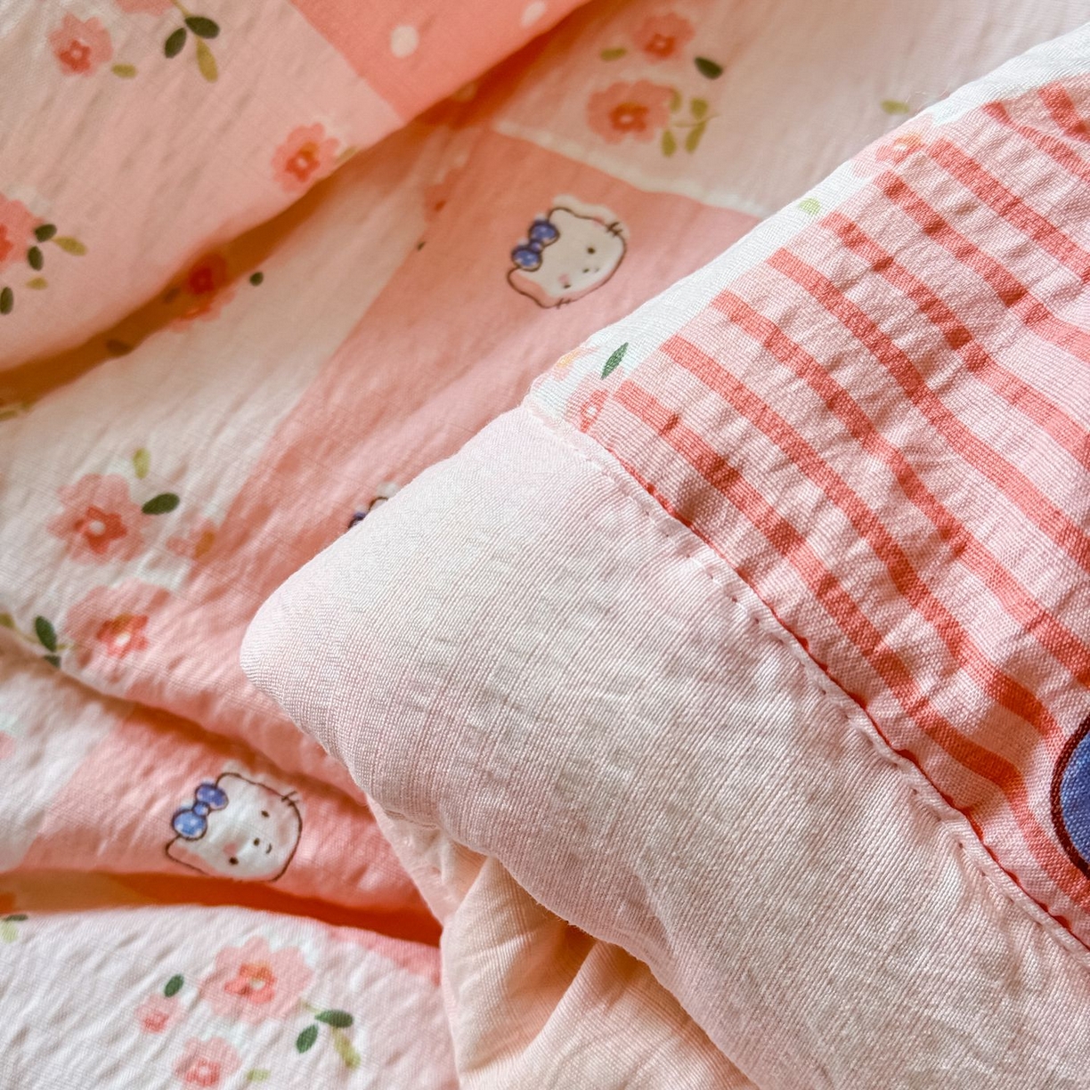 91家纺网 家纺一手货源 找家纺 卡斯诺家纺馆 2026新款皱皱棉双层纱夏被四件套下载文件包含买家秀 花间喵语