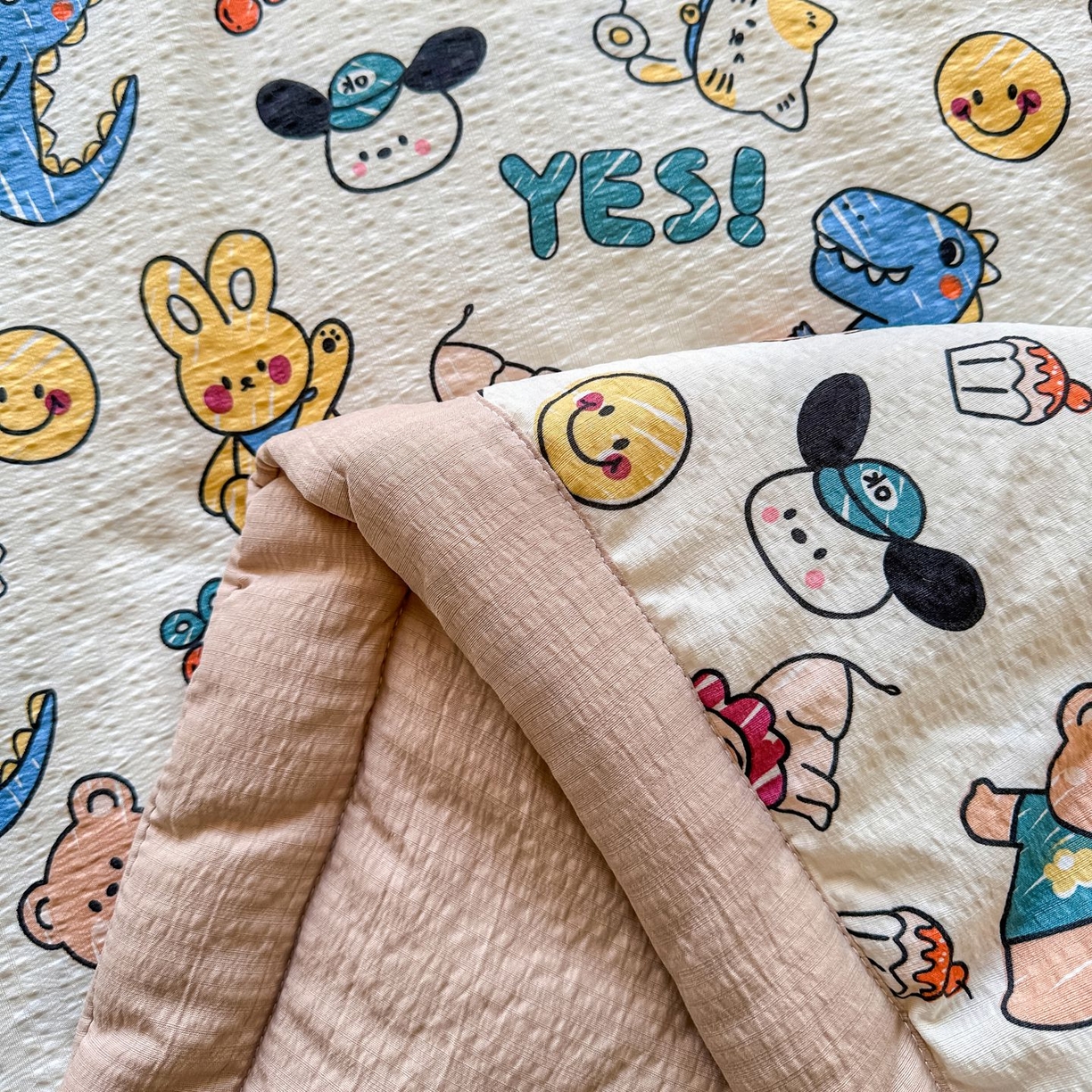 91家纺网 家纺一手货源 找家纺 卡斯诺家纺馆 2026新款皱皱棉双层纱夏被四件套下载文件包含买家秀 动物之家