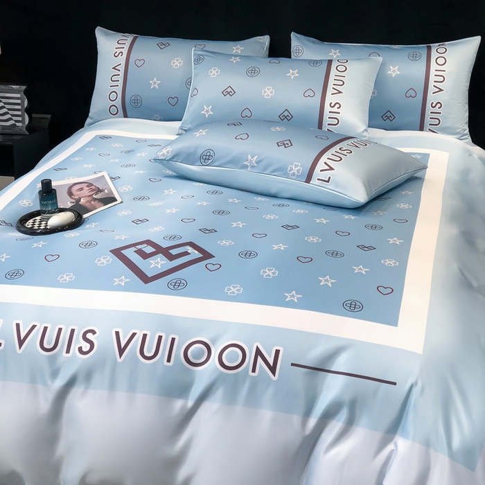 91家纺网 家纺一手货源 找家纺 奥汀洛家纺 2026新款轻奢数码印花冰丝四件套 兰卡