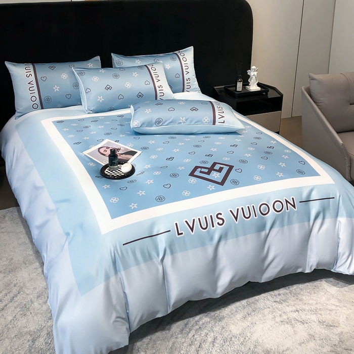 91家纺网 家纺一手货源 找家纺 奥汀洛家纺 2026新款轻奢数码印花冰丝四件套 兰卡