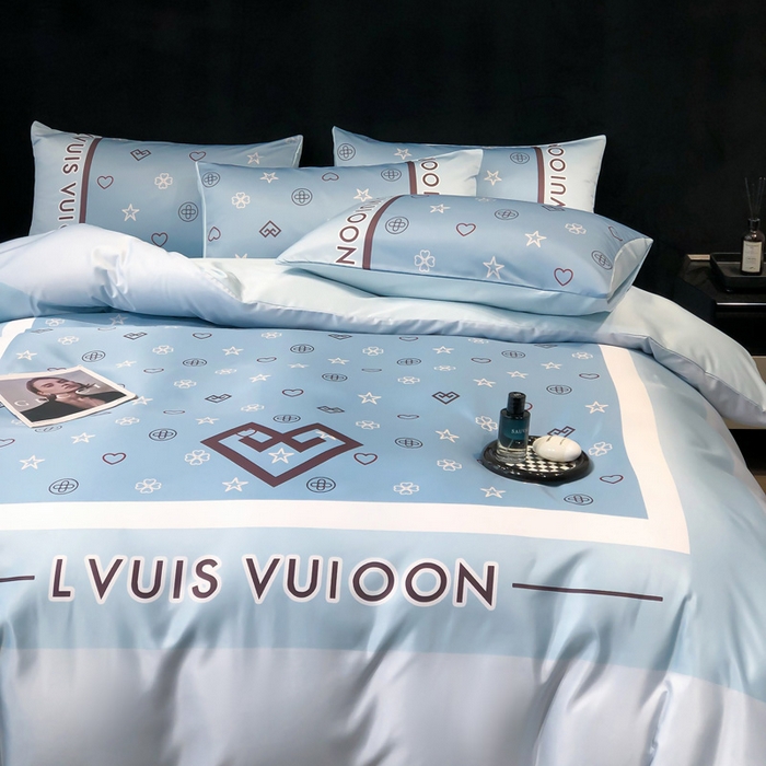 91家纺网 家纺一手货源 找家纺 奥汀洛家纺 2026新款轻奢数码印花冰丝四件套 兰卡