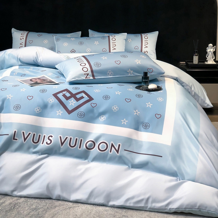 91家纺网 家纺一手货源 找家纺 奥汀洛家纺 2026新款轻奢数码印花冰丝四件套 兰卡