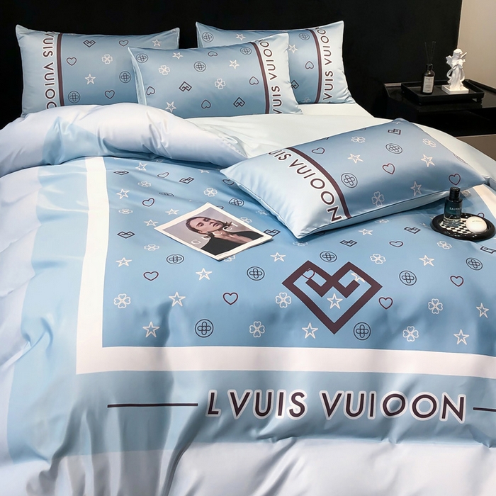 91家纺网 家纺一手货源 找家纺 奥汀洛家纺 2026新款轻奢数码印花冰丝四件套 兰卡