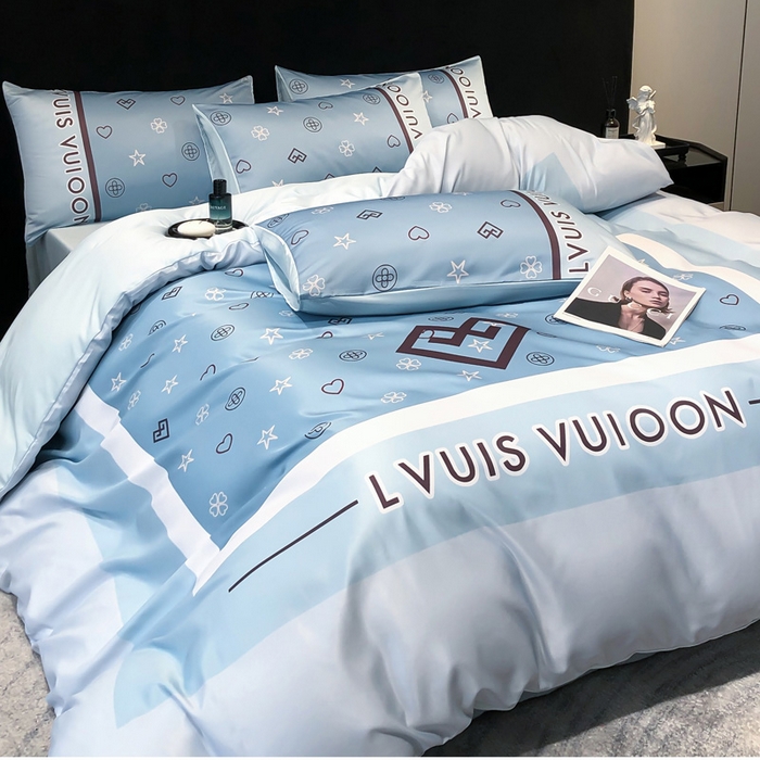 91家纺网 家纺一手货源 找家纺 奥汀洛家纺 2026新款轻奢数码印花冰丝四件套 兰卡