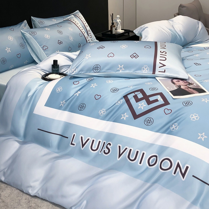 91家纺网 家纺一手货源 找家纺 奥汀洛家纺 2026新款轻奢数码印花冰丝四件套 兰卡