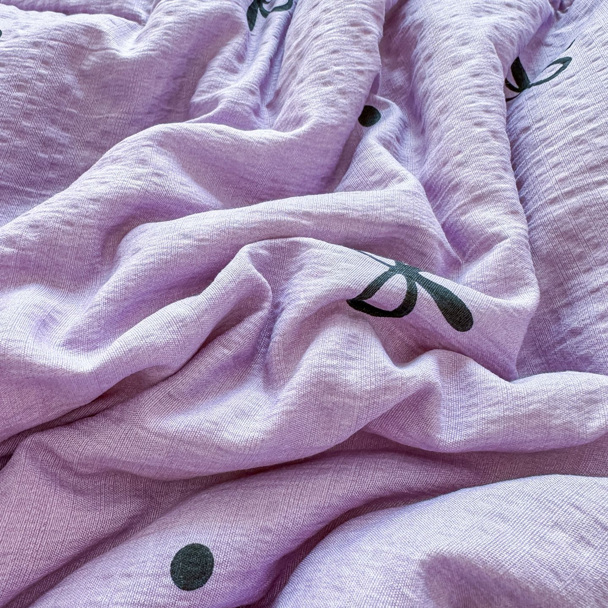 91家纺网 家纺一手货源 找家纺 卡斯诺家纺馆 2026新款皱皱棉双层纱夏被四件套下载文件包含买家秀 紫苏