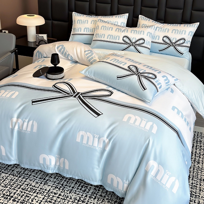 91家纺网 家纺一手货源 找家纺 奥汀洛家纺 2026新款轻奢数码印花冰丝四件套 米兰