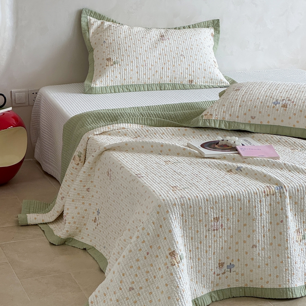 91家纺网 家纺一手货源 找家纺 （总）床盖工厂店 2026春夏新款双面100%全棉填充80棉花床盖三件套